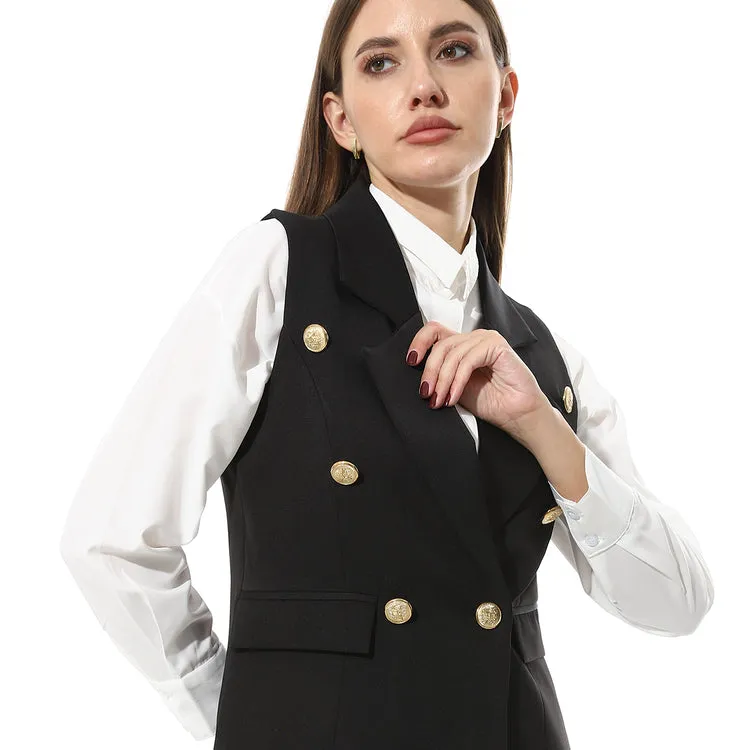 Notch Lapel Double Breasted Vest - Mr Joe
