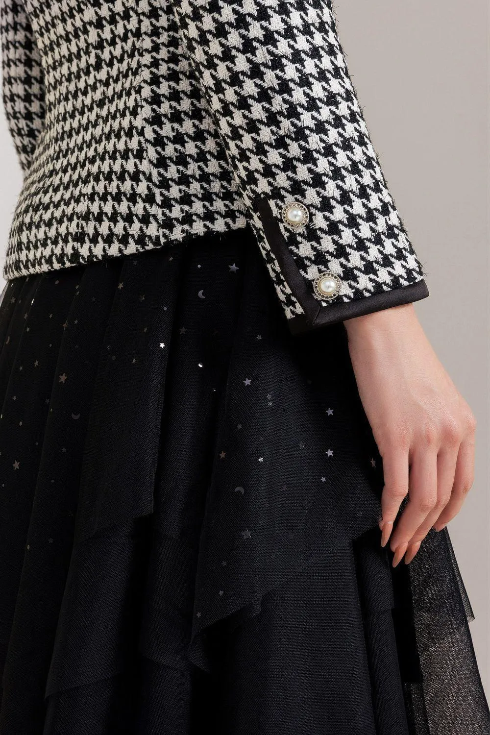Odette Peplum Notch Lapel Tweed Jacket