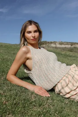 Orange Multi Color Knit Sleeveless Vest /3-2-1