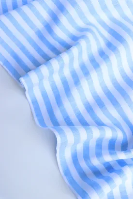 Periwinkle Thick Stripe | Limerick Linen Yarn Dyed | Robert Kaufman