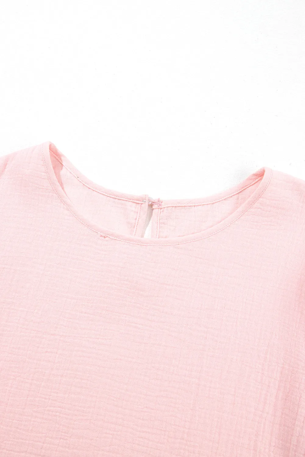 Plus Size Crinkle Textured Ruffle Top