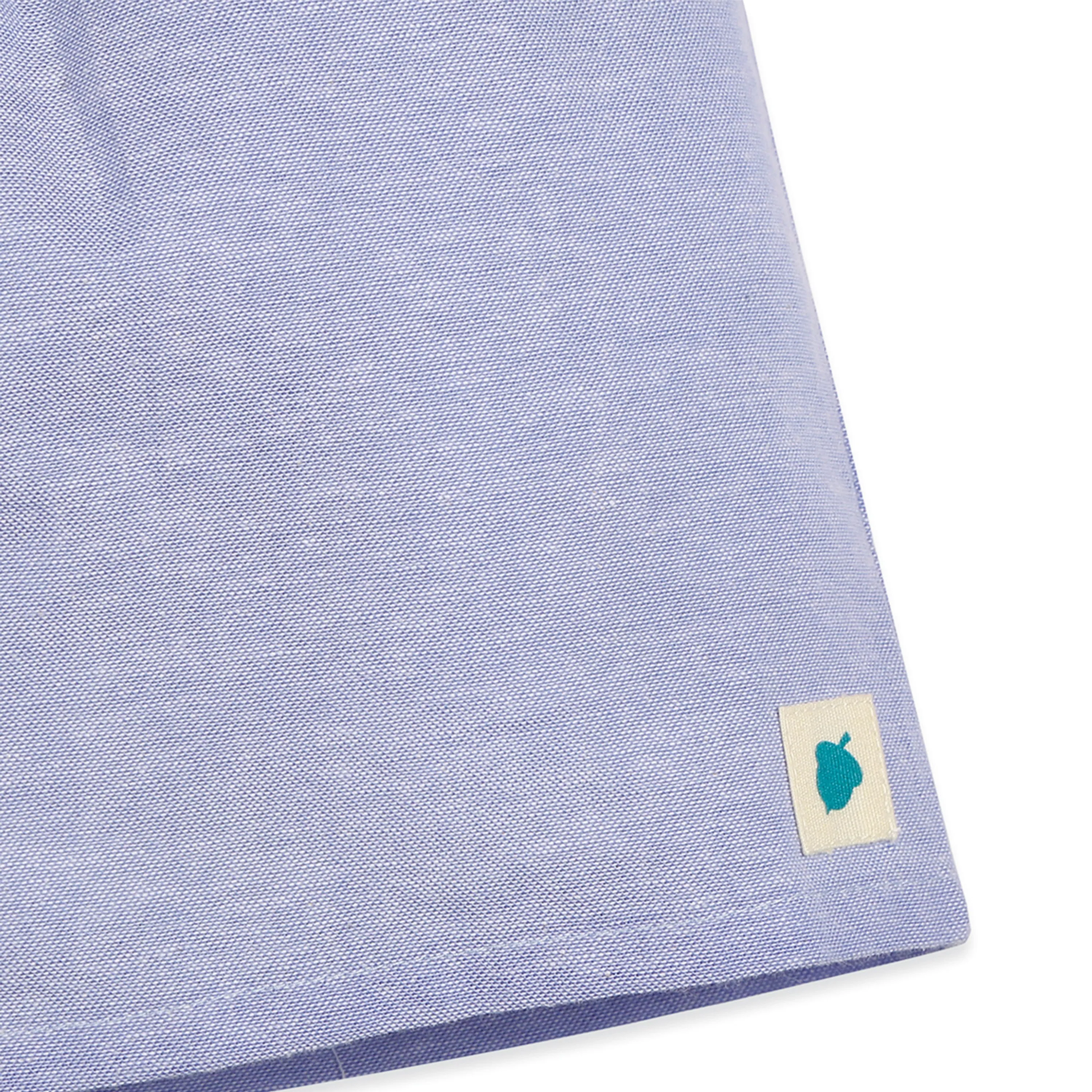 Pure Cotton Lara Sky Oxford Chambray Top with Eyelet Shorts - Blue & White