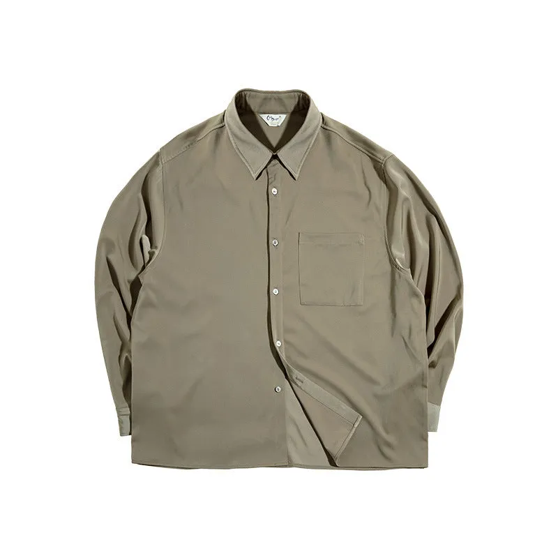 Retro Soft Texture Emulation Silk Shirt