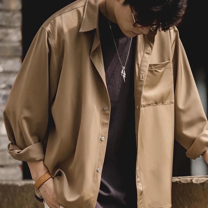 Retro Soft Texture Emulation Silk Shirt