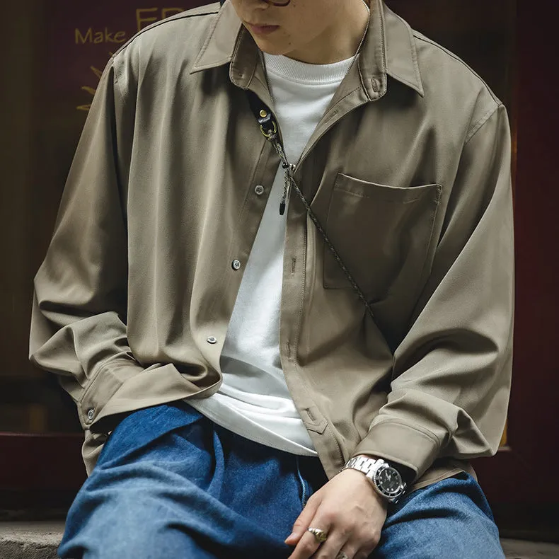 Retro Soft Texture Emulation Silk Shirt