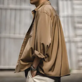 Retro Soft Texture Emulation Silk Shirt
