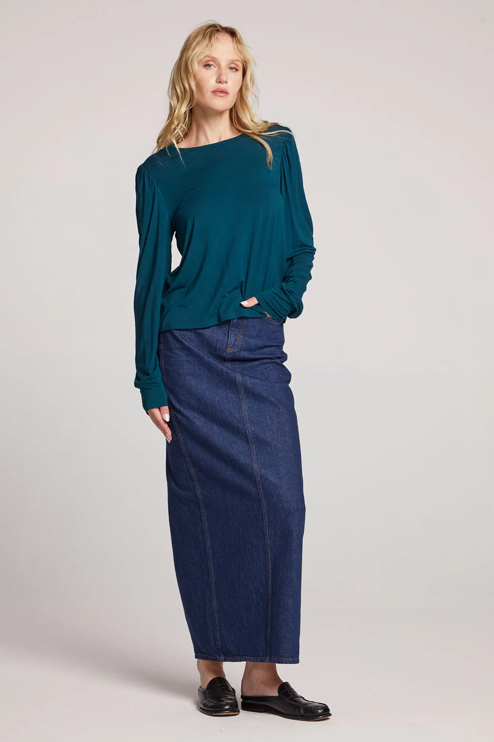 Shirley Dark Sea Long Sleeve