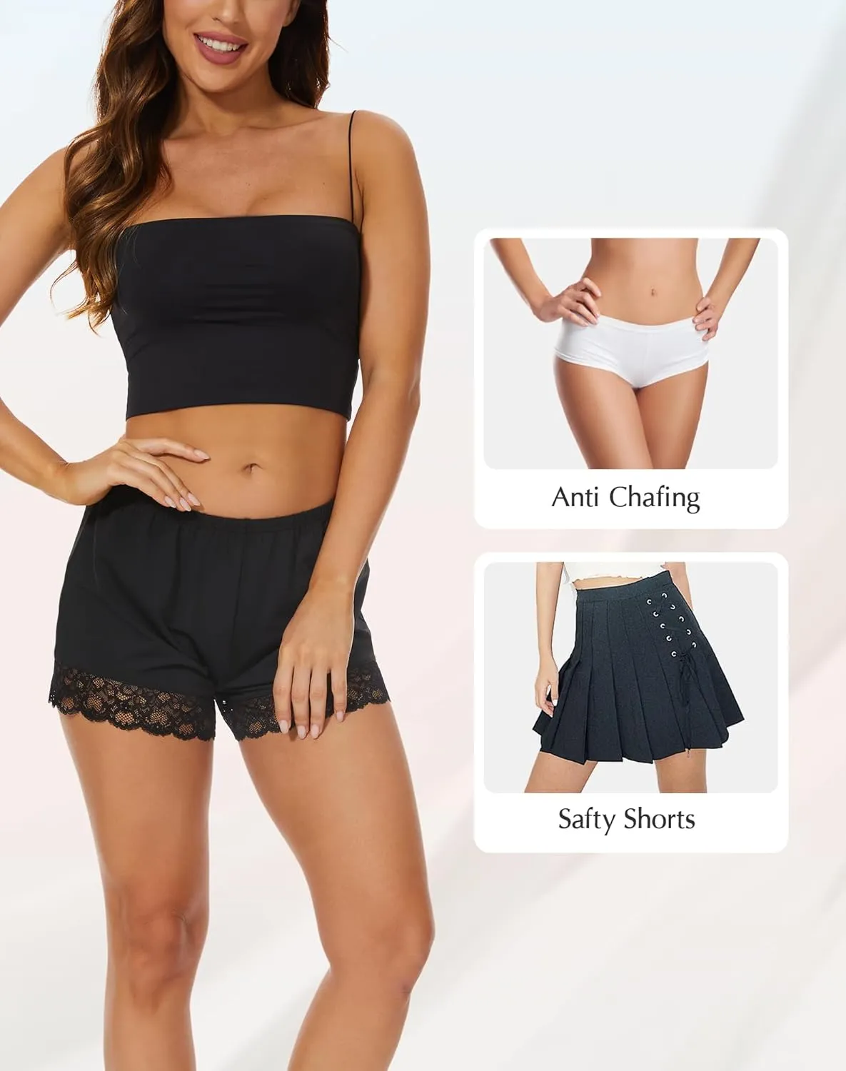 Subuteay Pettipants for Women Under Dresses Half Slip Shorts Womens Lace Bloomer