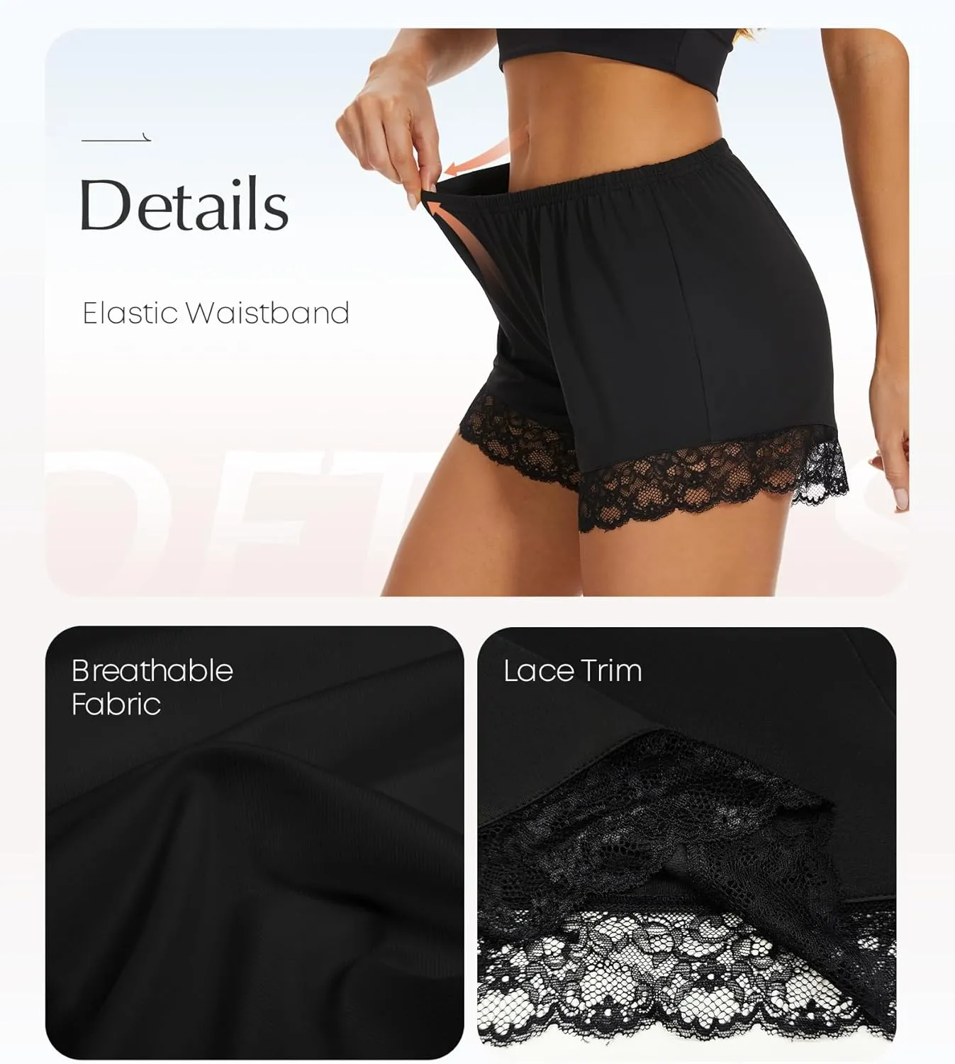 Subuteay Pettipants for Women Under Dresses Half Slip Shorts Womens Lace Bloomer