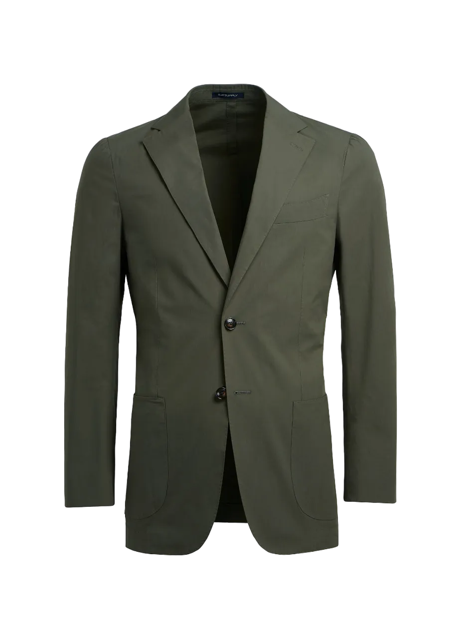 Suitsupply Mid Green Lazio Stretch Cotton  Blazer UK 42L