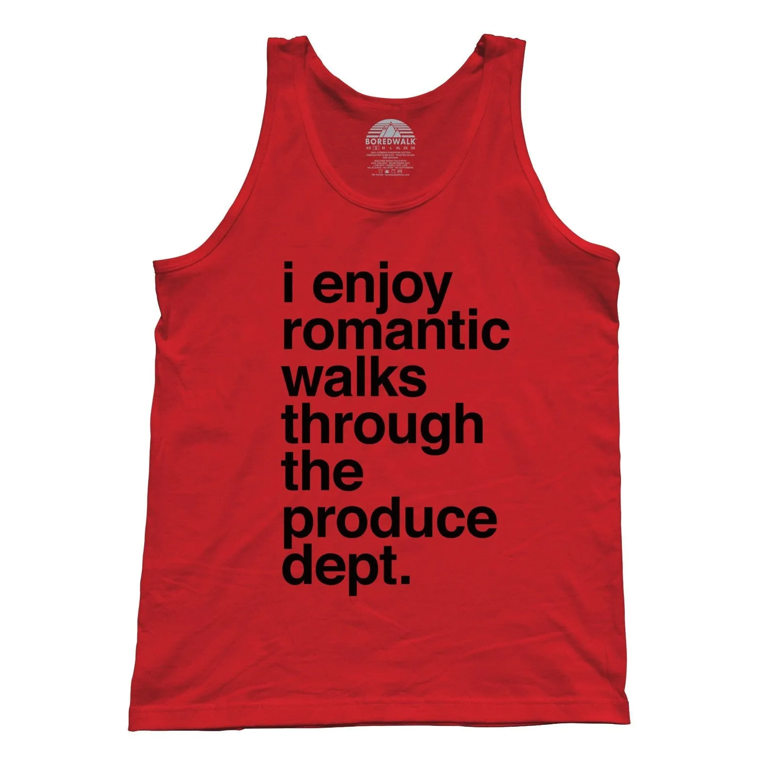 Unisex I Enjoy Romantic Walks Through the Produce Department Tank Top - Foodie Vegan Vegetarian