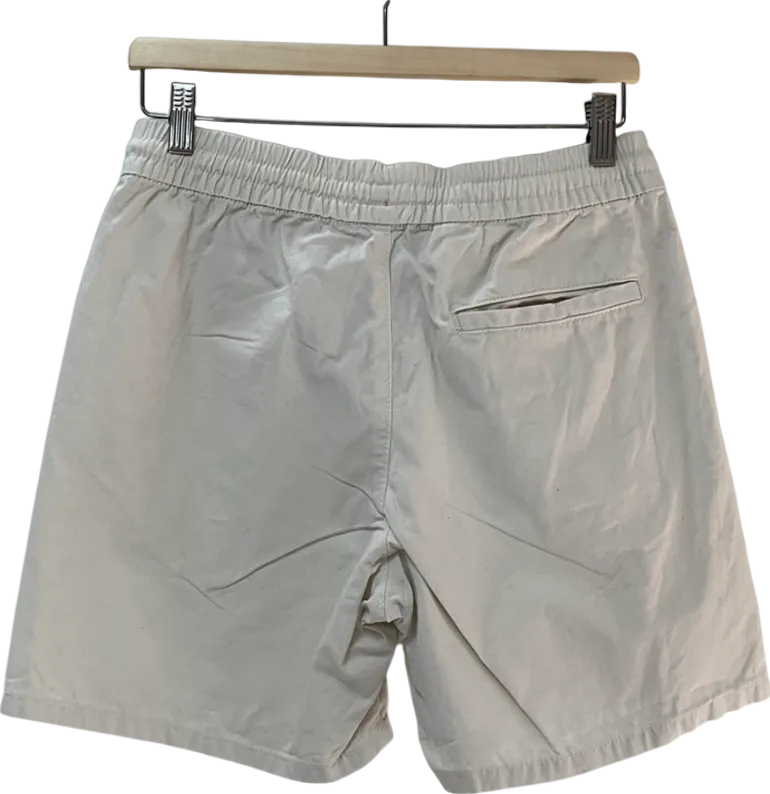 Weekday White Regular Oxford Shorts UK S