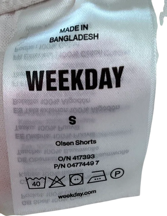 Weekday White Regular Oxford Shorts UK S