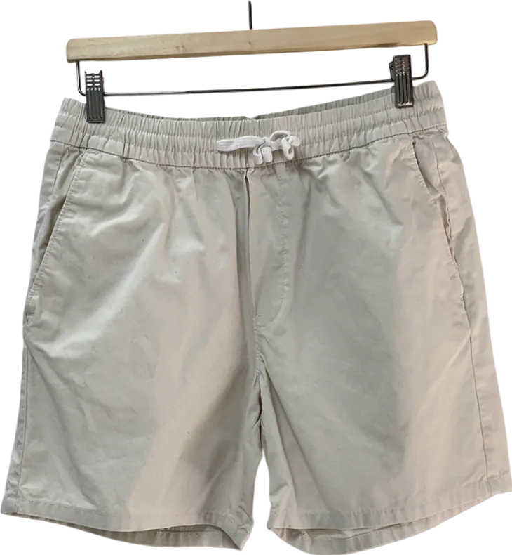 Weekday White Regular Oxford Shorts UK S