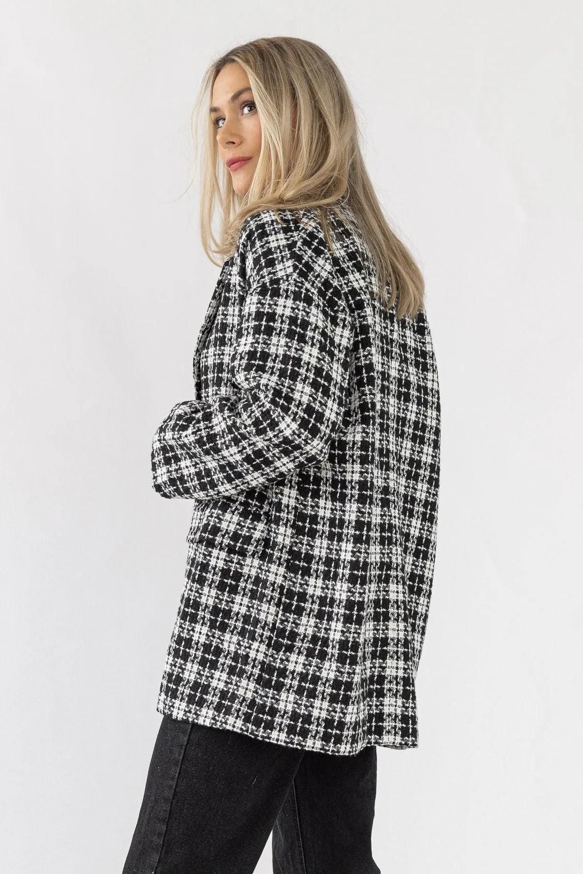 Whitney Black Plaid Tweed Blazer - Final Sale