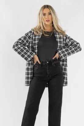 Whitney Black Plaid Tweed Blazer - Final Sale