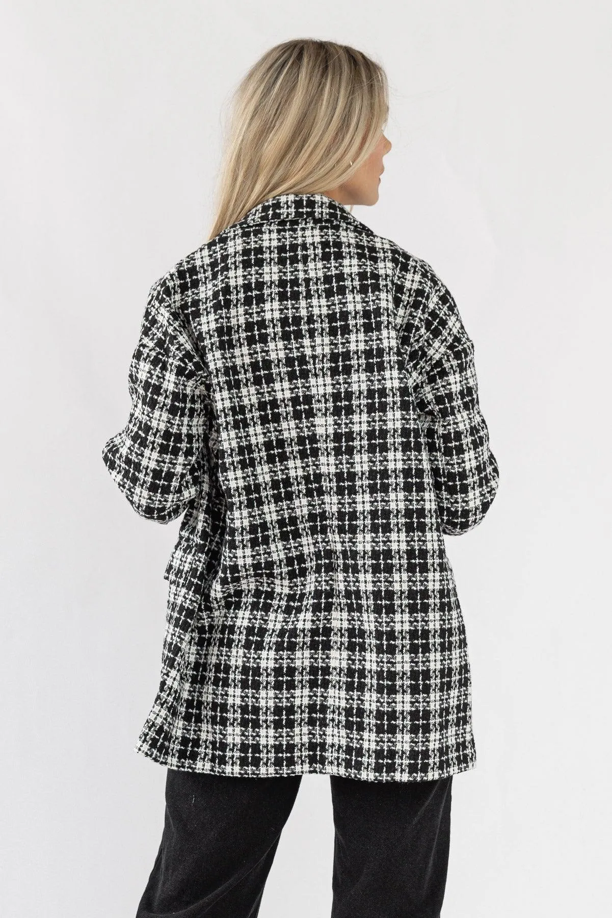 Whitney Black Plaid Tweed Blazer - Final Sale