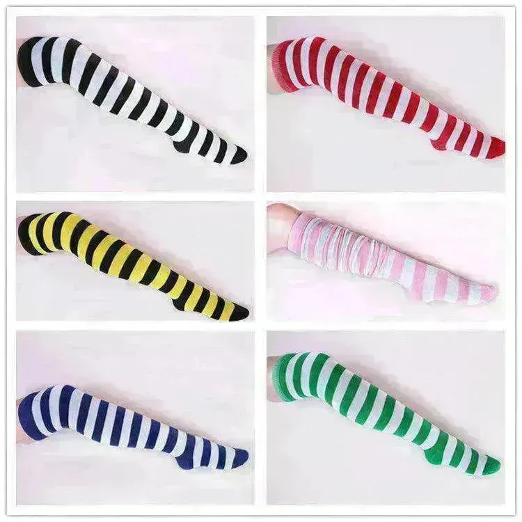 Wild striped long tube bottoming socks