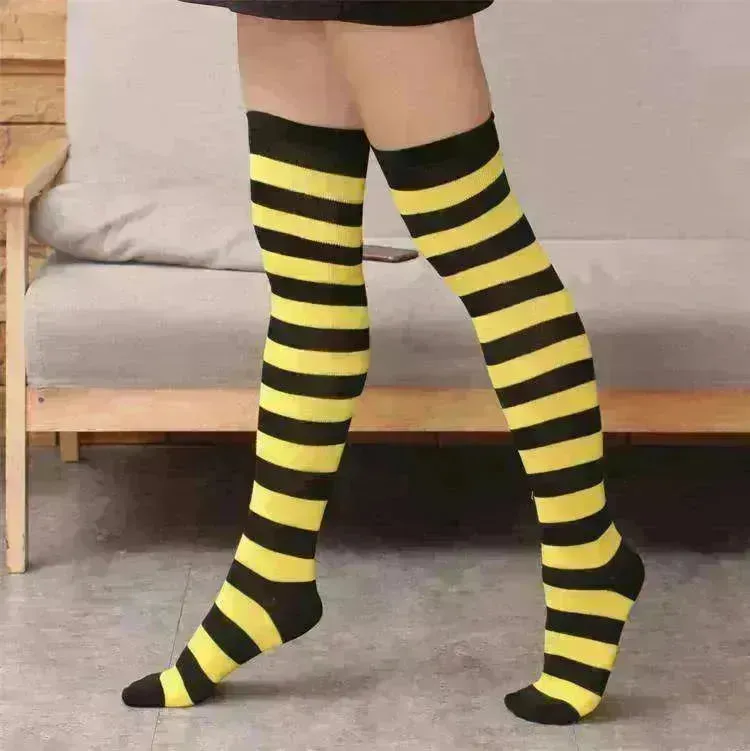 Wild striped long tube bottoming socks