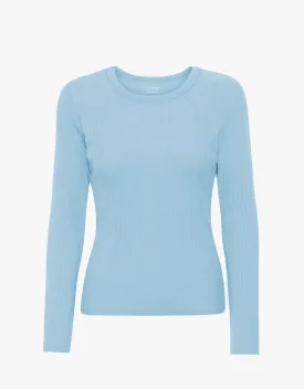 Women Organic Rib LS T-Shirt - Seaside Blue