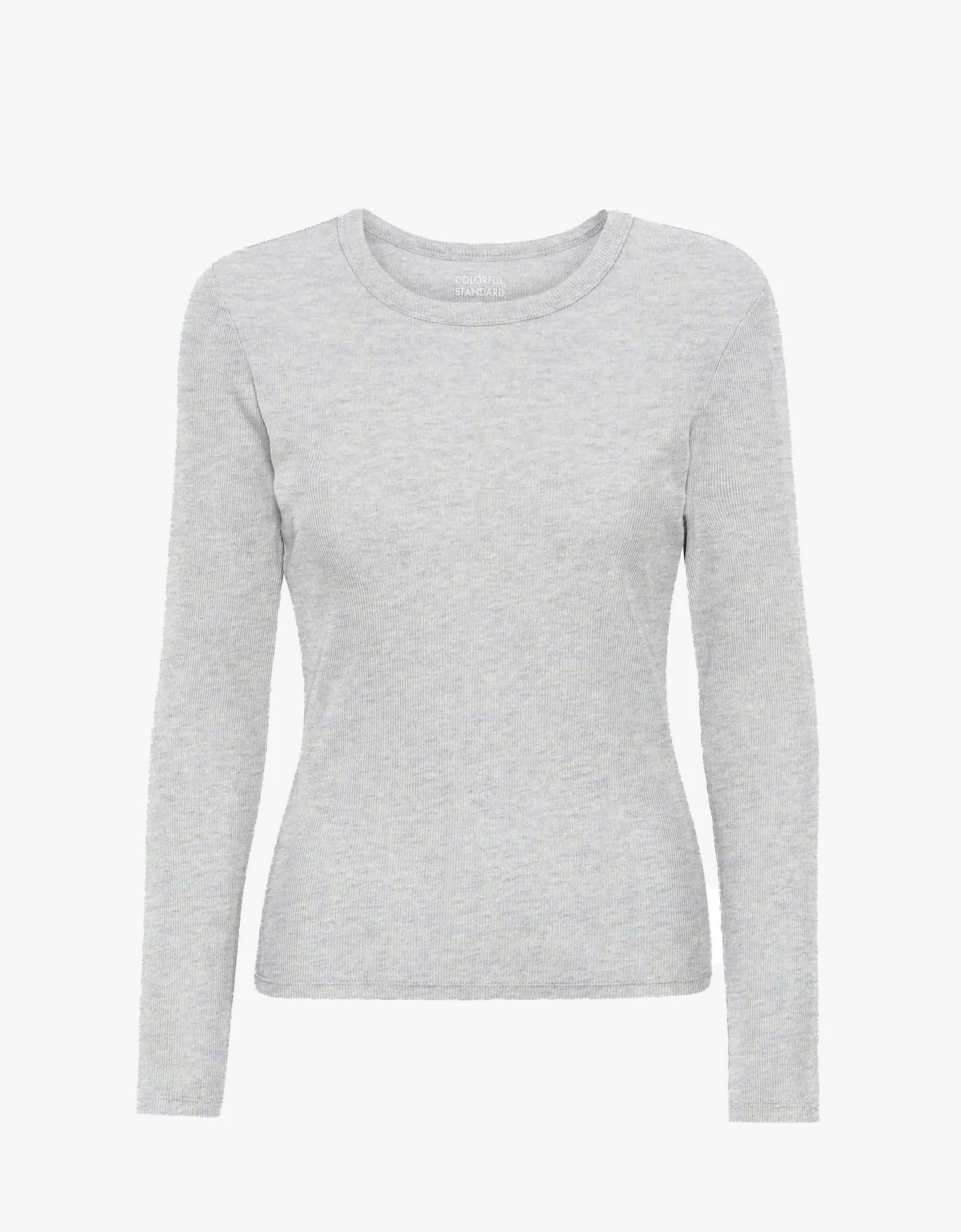 Women Organic Rib LS T-Shirt - Snow Melange