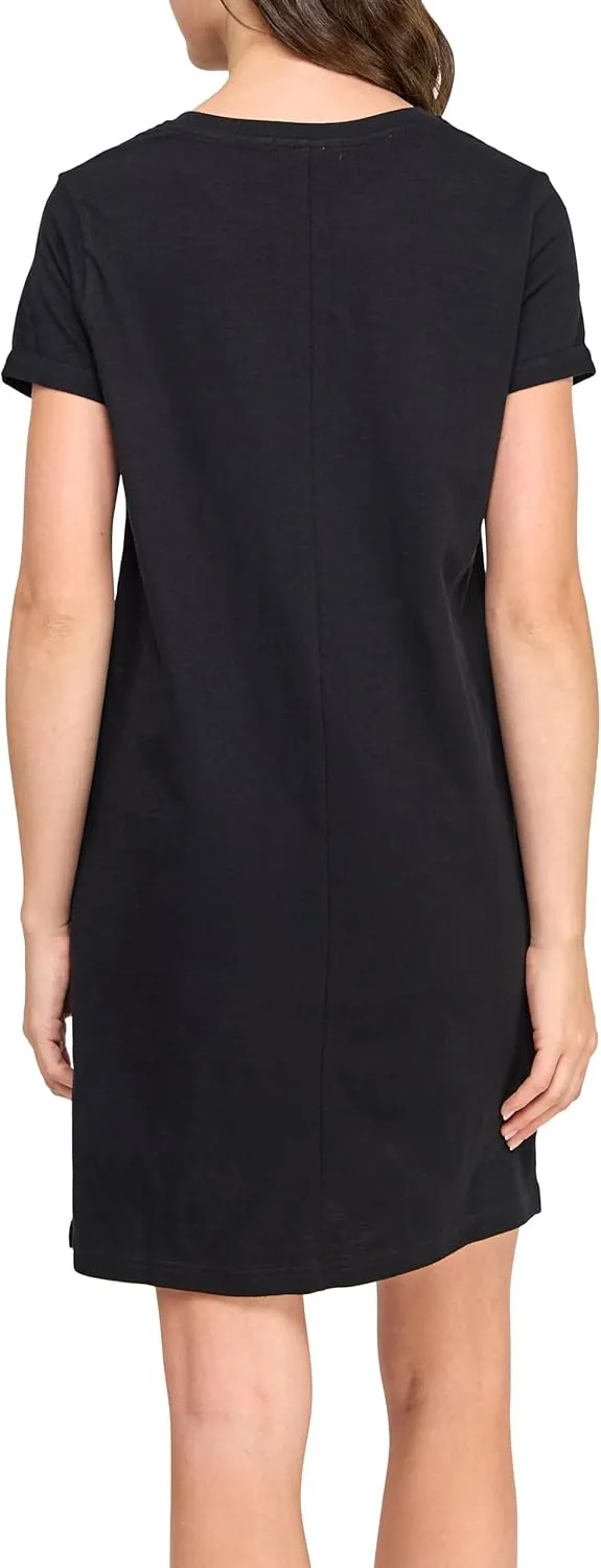Women's GOTS Certified 100% Organic Cotton Slub Pocket Loose Fit T Shirt Dress