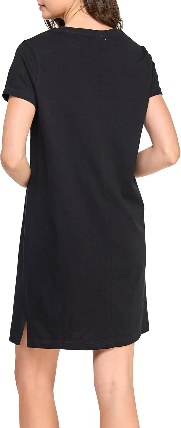 Women's GOTS Certified 100% Organic Cotton Slub Pocket Loose Fit T Shirt Dress