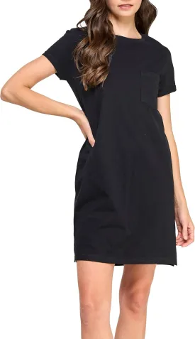 Women's GOTS Certified 100% Organic Cotton Slub Pocket Loose Fit T Shirt Dress