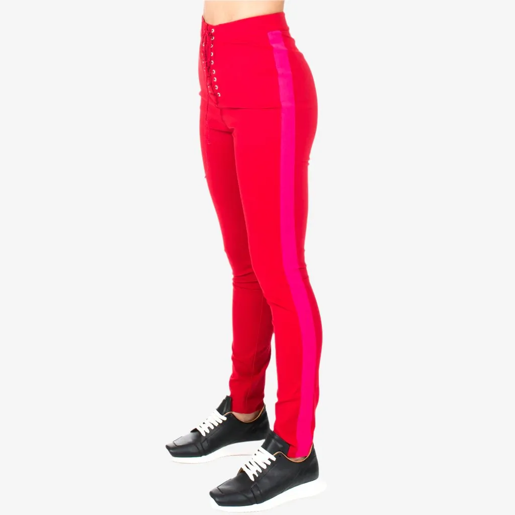 Womens Lace Up Skinny Track Pants